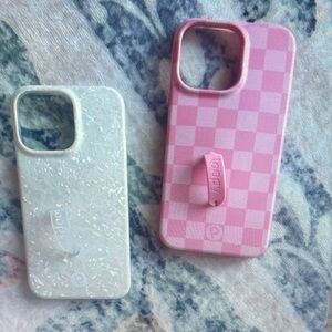 Loopy Case Pink and White Checkered Phone Case Duo